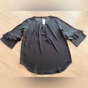 SALE!! NWT Ann Taylor Black Flutter Sleeve Blouse Size XS